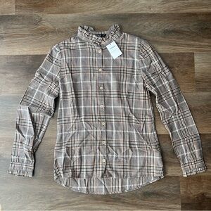 Cotton On Brown Plaid Casual Button Down Shirt